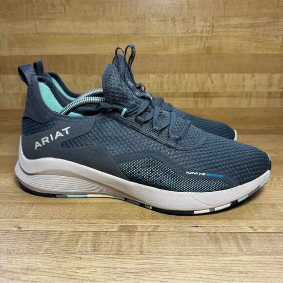 Ariat Men's Dark Gray and Teal Sneakers - Picture 1 of 7
